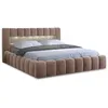 Image de Cleo - lit coffre avec led - 160x200 cm - sommier inclus - en velours - Taupe