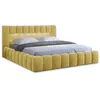 Image de Cleo - lit coffre avec led - 180x200 cm - sommier inclus - en velours - Jaune