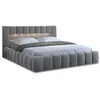 Image de Cleo - lit coffre avec led - 180x200 cm - sommier inclus - en velours - Gris clair