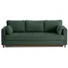 Image de Canape droit LISA DESIGN 3 places en velours vert 222 x 222 x 85 cm