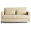 Image de Canape droit LISA DESIGN 3 places en cuir beige 195 x 195 x 88 cm