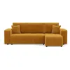 Image de Canape angle fixe BEST MOBILIER 4 places en tissu jaune 244 x 244 x 82 cm