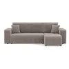 Image de Nicole - canapé d'angle réversible 4 places convertible avec coffre en tissu - Gris clair