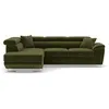 Image de Canape angle fixe BEST MOBILIER 5 places en velours vert 261 x 261 x 80 cm