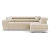 Image de Canape angle fixe BEST MOBILIER 5 places en velours beige 261 x 261 x 80 cm