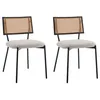Image de Luciano - lot de 2 chaises cannage - en tissu bouclette - Beige