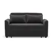 Image de Canape droit BEST MOBILIER 2 places en velours gris 145 x 145 x 82 cm