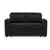 Image de Canape droit BEST MOBILIER 2 places en velours noir 89 x 145 x 82 cm