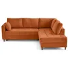 Image de Canape angle fixe LISA DESIGN 5 places en velours rouge 230 x 230 x 85 cm
