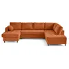 Image de Canape angle fixe LISA DESIGN 7 places en velours rouge 198 x 297 x 85 cm