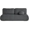 Image de Bowie - canapé 3 places convertible coffre + coussin rond inclus en tissu texturé - Gris foncé