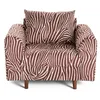 Image de Rune - fauteuil zèbre en velours - Marron / Blanc