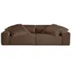 Image de Canape droit LISA DESIGN 3 places en tissu marron 264 x 264 x 68 cm
