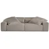 Image de Canape droit LISA DESIGN 3 places en tissu gris 264 x 264 x 68 cm