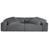 Image de Richie - canapé droit 3 places avec double méridienne - assise profonde - en fausse fourrure côtelée - Gris foncé