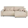 Image de Pivoine - canapé d'angle 4 places réversible convertible avec 2 coffres en velours côtelé - Beige