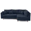 Image de Canape angle fixe LISA DESIGN 4 places en velours bleu 161 x 231 x 81 cm