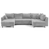 Image de Canape angle fixe LISA DESIGN 7 places en velours gris 161 x 310 x 81 cm
