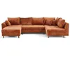 Image de Canape angle fixe LISA DESIGN 7 places en velours rouge 161 x 310 x 81 cm