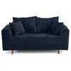 Image de Canape droit LISA DESIGN 2 places en velours bleu 93 x 150 x 81 cm