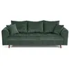 Image de Canape droit LISA DESIGN 3 places en velours vert 93 x 210 x 81 cm