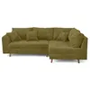Image de Rune - canapé d'angle droit 4 places en velours texturé - Vert Olive