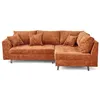 Image de Canape angle fixe LISA DESIGN 4 places en velours rouge 231 x 231 x 81 cm