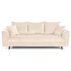 Image de Canape droit LISA DESIGN 3 places en velours beige 210 x 210 x 81 cm