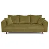 Image de Canape droit LISA DESIGN 3 places en velours vert 210 x 210 x 81 cm