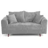 Image de Canape droit LISA DESIGN 2 places en velours gris 150 x 150 x 81 cm