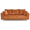Image de Canape droit LISA DESIGN 3 places en velours rouge 93 x 210 x 81 cm