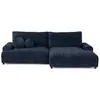 Image de Nelly - canapé d'angle droit 4 places convertible avec coffre en velours texturé - Bleu