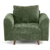 Image de Rune - fauteuil en velours texturé - Vert sauge