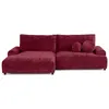 Image de Nelly - canapé d'angle gauche 4 places convertible avec coffre en velours texturé - Prune
