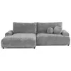 Image de Nelly - canapé d'angle gauche 4 places convertible avec coffre en velours texturé - Gris