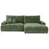 Image de Nelly - canapé d'angle droit 4 places convertible avec coffre en velours texturé - Vert sauge