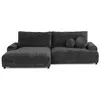 Image de Nelly - canapé d'angle gauche 4 places convertible avec coffre en velours texturé - Gris Anthracite