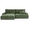 Image de Nelly - canapé d'angle gauche 4 places convertible avec coffre en velours texturé - Vert sauge