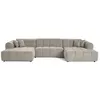 Image de Canape angle fixe LISA DESIGN 7 places en tissu gris 152 x 152 x 85 cm
