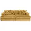 Image de Canape droit LISA DESIGN 4 places en velours jaune 272 x 272 x 75 cm