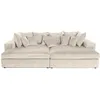 Image de Collins - canapé droit 4 places avec double méridienne - assise profonde - en velours texturé - Beige