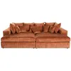 Image de Canape droit LISA DESIGN 4 places en velours rouge 272 x 272 x 75 cm