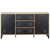Image de Tribeca - buffet bas - bois et métal noir - 140 cm - Bois / Noir