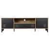 Image de Tribeca - meuble tv - bois et métal noir - 160 cm - Bois / Noir