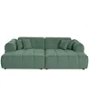 Image de Canape droit LISA DESIGN 3 places en tissu vert 117 x 240 x 85 cm