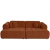 Image de Canape droit LISA DESIGN 3 places en tissu rouge 117 x 240 x 85 cm