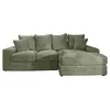 Image de Canape angle fixe LISA DESIGN 4 places en tissu vert 165 x 254 x 92 cm