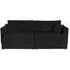 Image de Canape droit BEST MOBILIER 4 places en velours noir 158 x 246 x 81 cm
