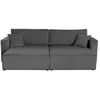 Image de Canape droit BEST MOBILIER 4 places en velours gris 158 x 246 x 81 cm
