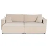 Image de Canape droit BEST MOBILIER 4 places en velours beige 158 x 246 x 81 cm